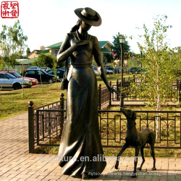 Nude Woman Sculpture With Dog Bronze Garden Sculpture Figure Sculpture Life Size Bronze Sculpture